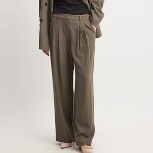 NA-KD Women’s Wide Leg Pant - Dark Sand